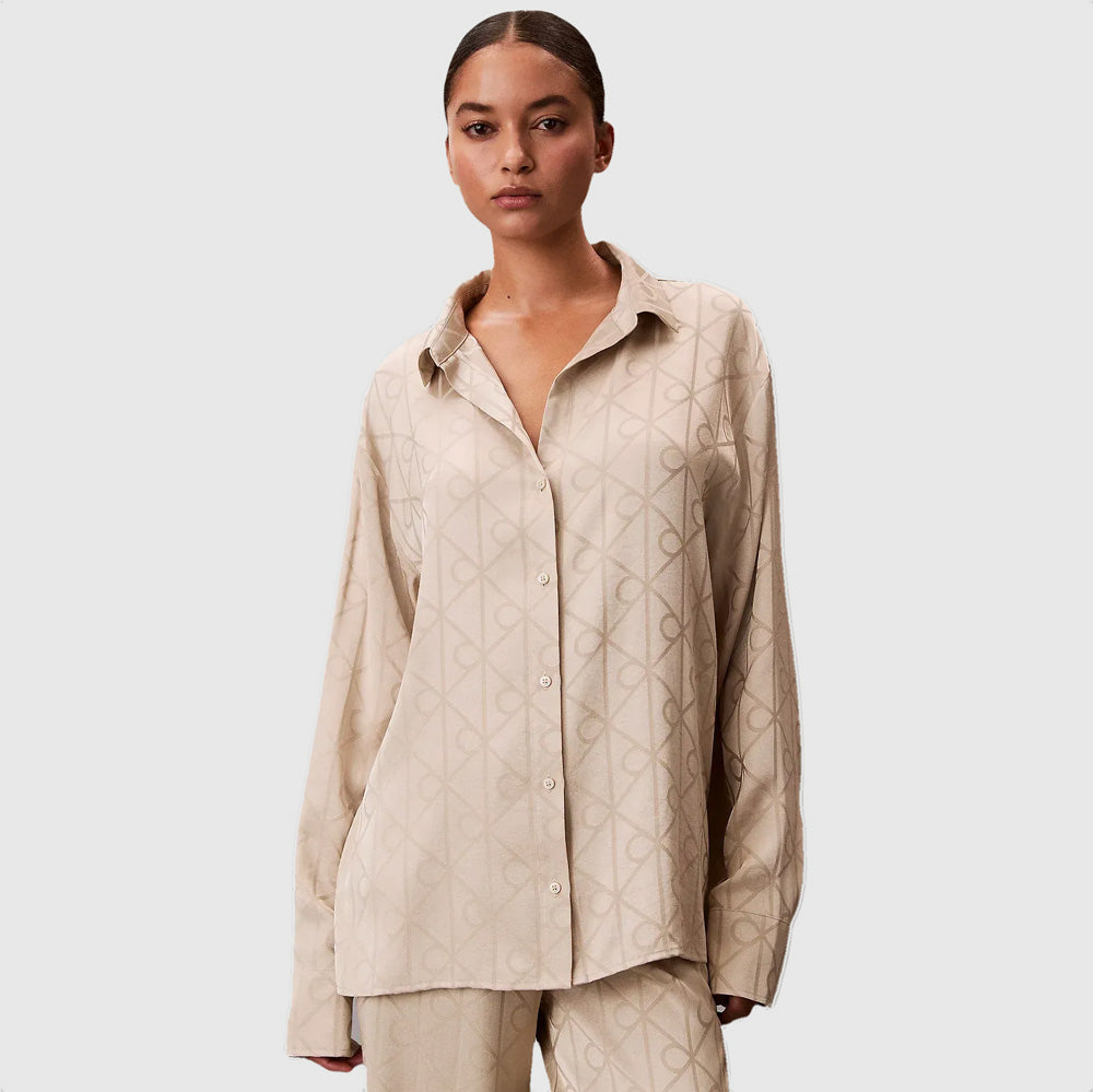 Satin Aop PJ Set - Light Green