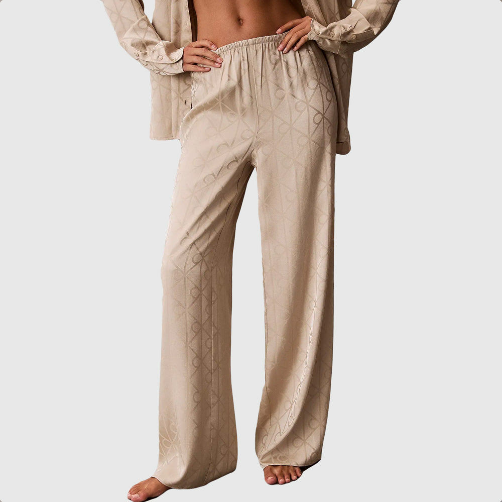 Satin Aop PJ Set - Light Green