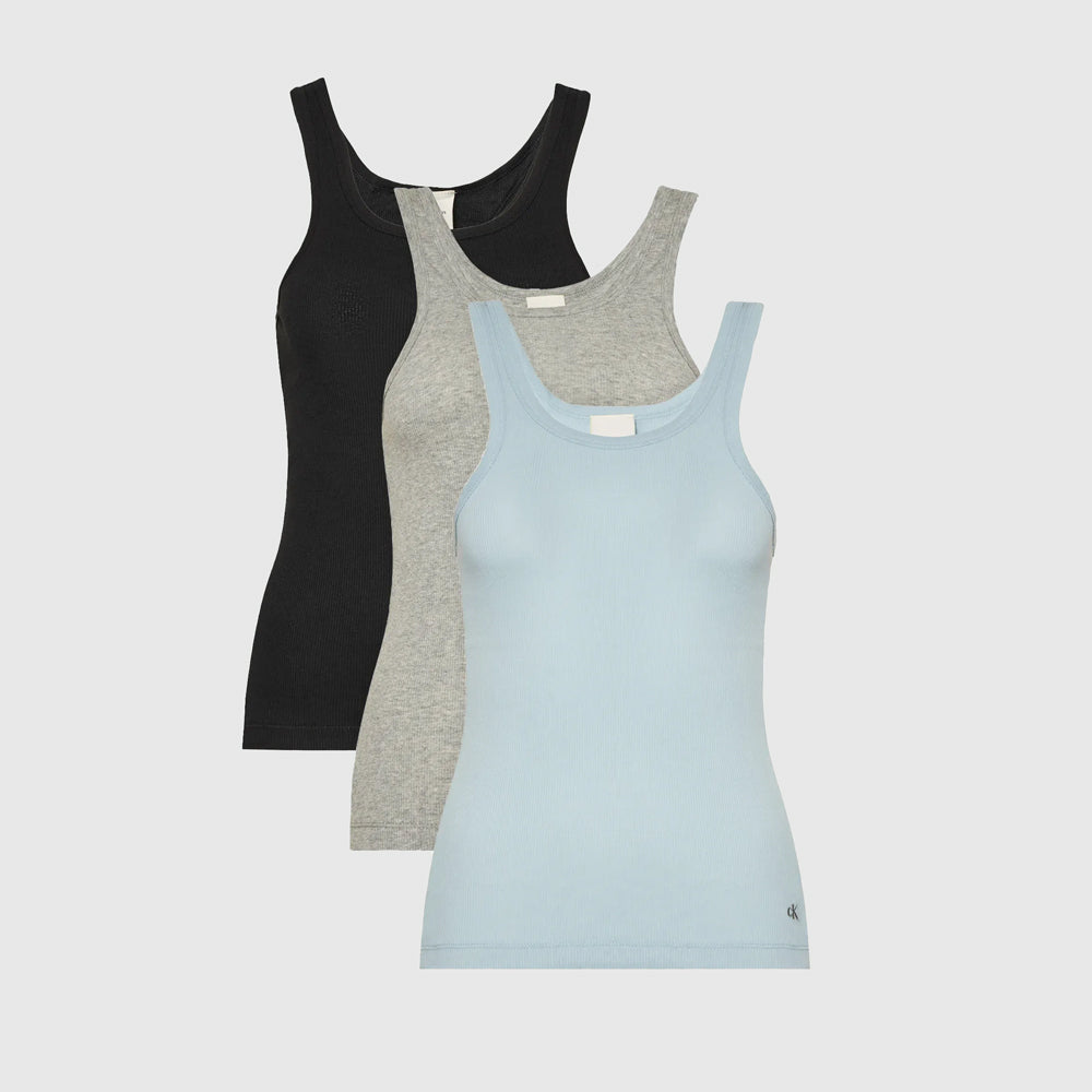 Calvin Klein 3 Pack Scoop Tank - Blue Multi |ThirdBaseUrban