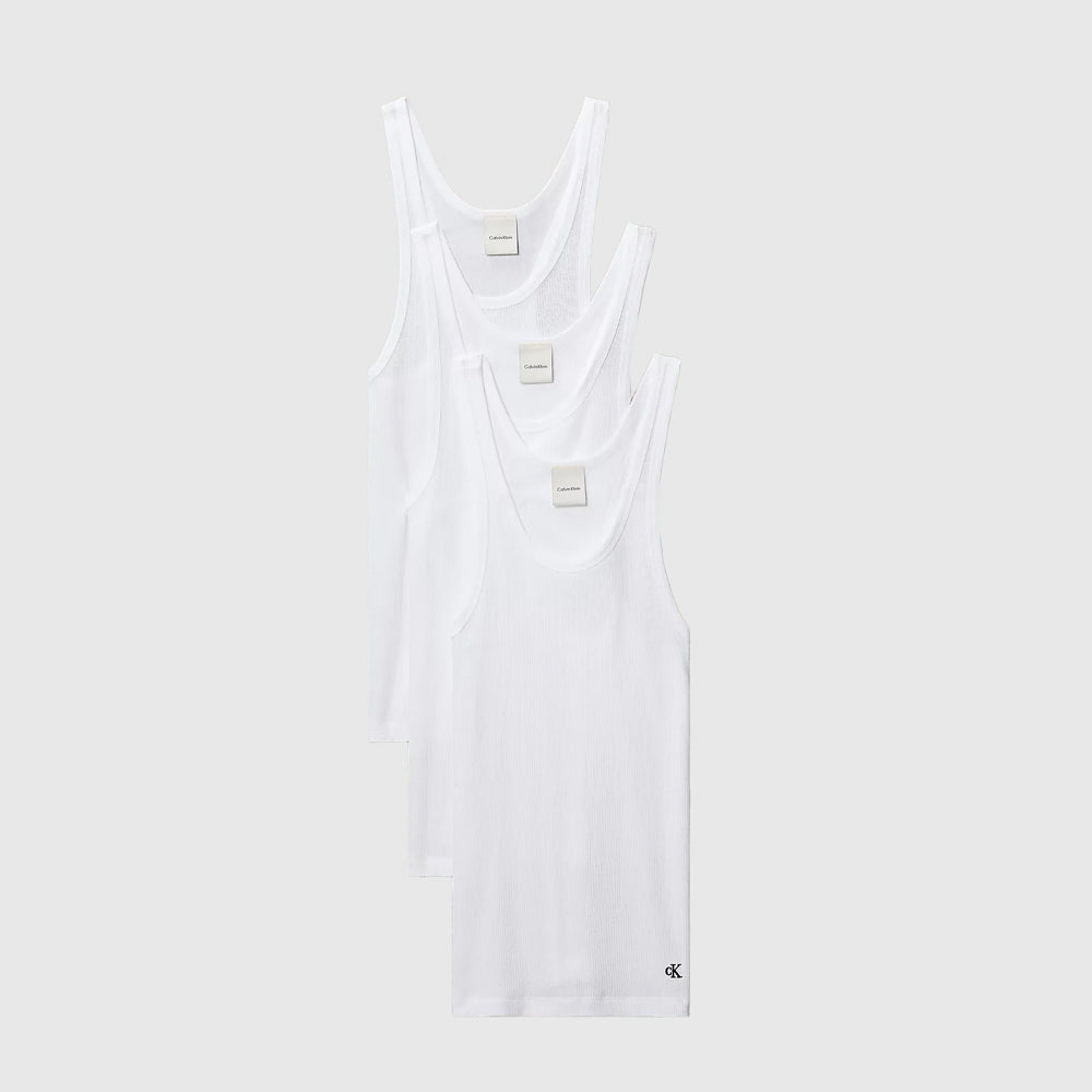 3 Pack Cotton Tanks - White