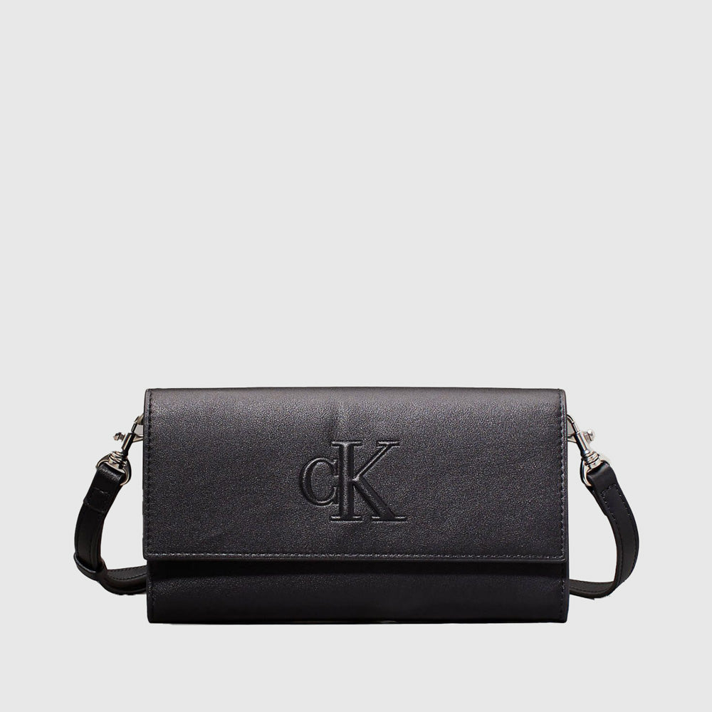 Sculpted Strap Deboss Bag - Black