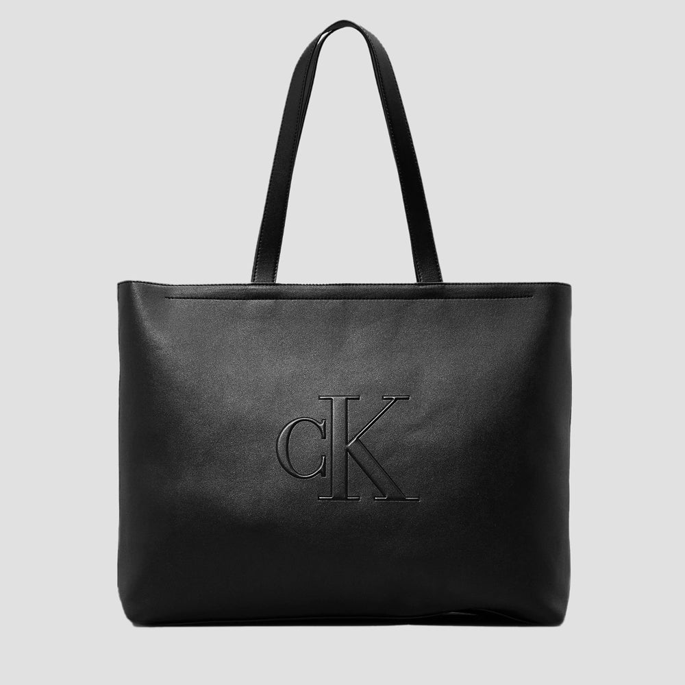 Sculpted Tote34 Deboss  Bag - Black