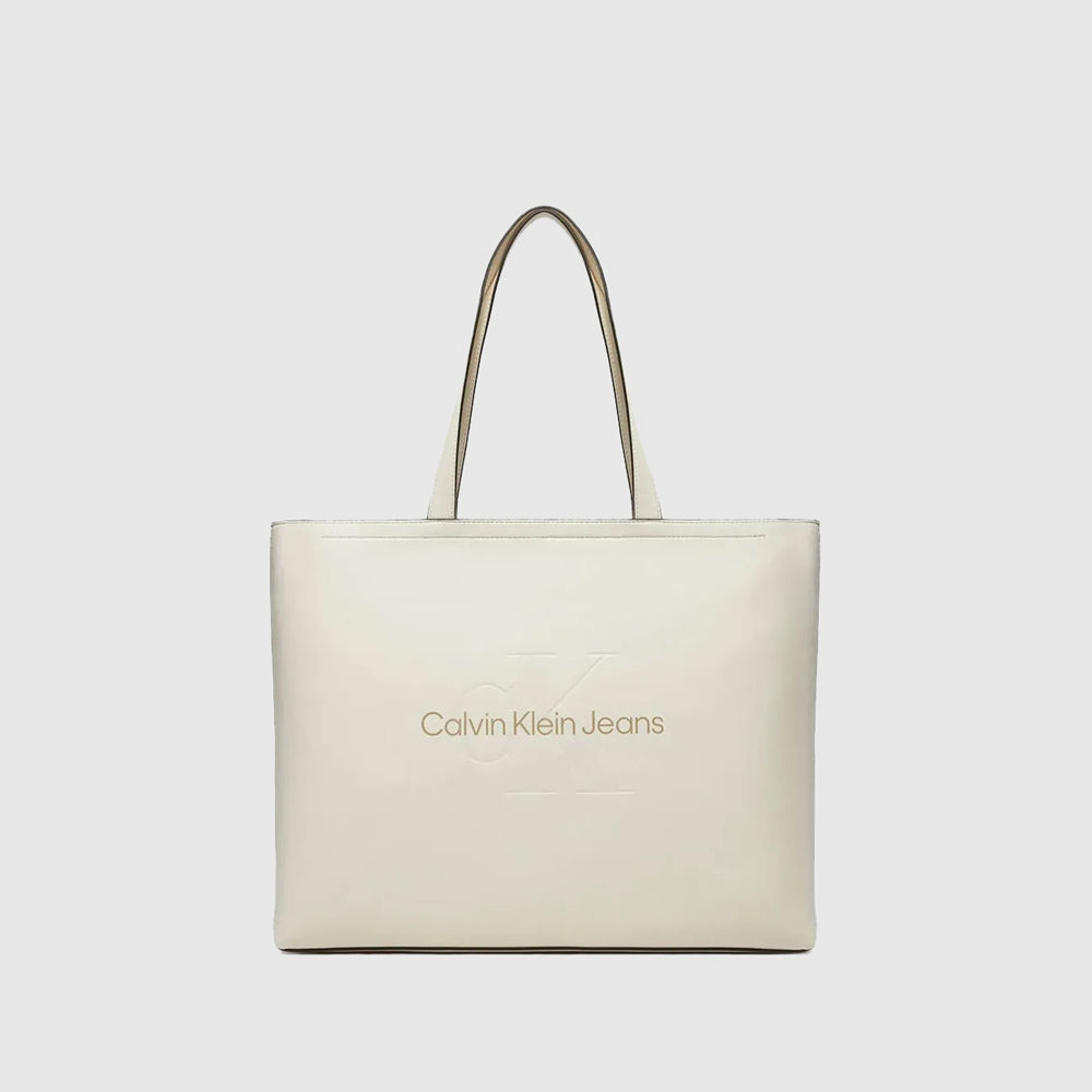 Calvin Klein Sculpted Slim Tote Bag - White  |ThirdBaseUrban