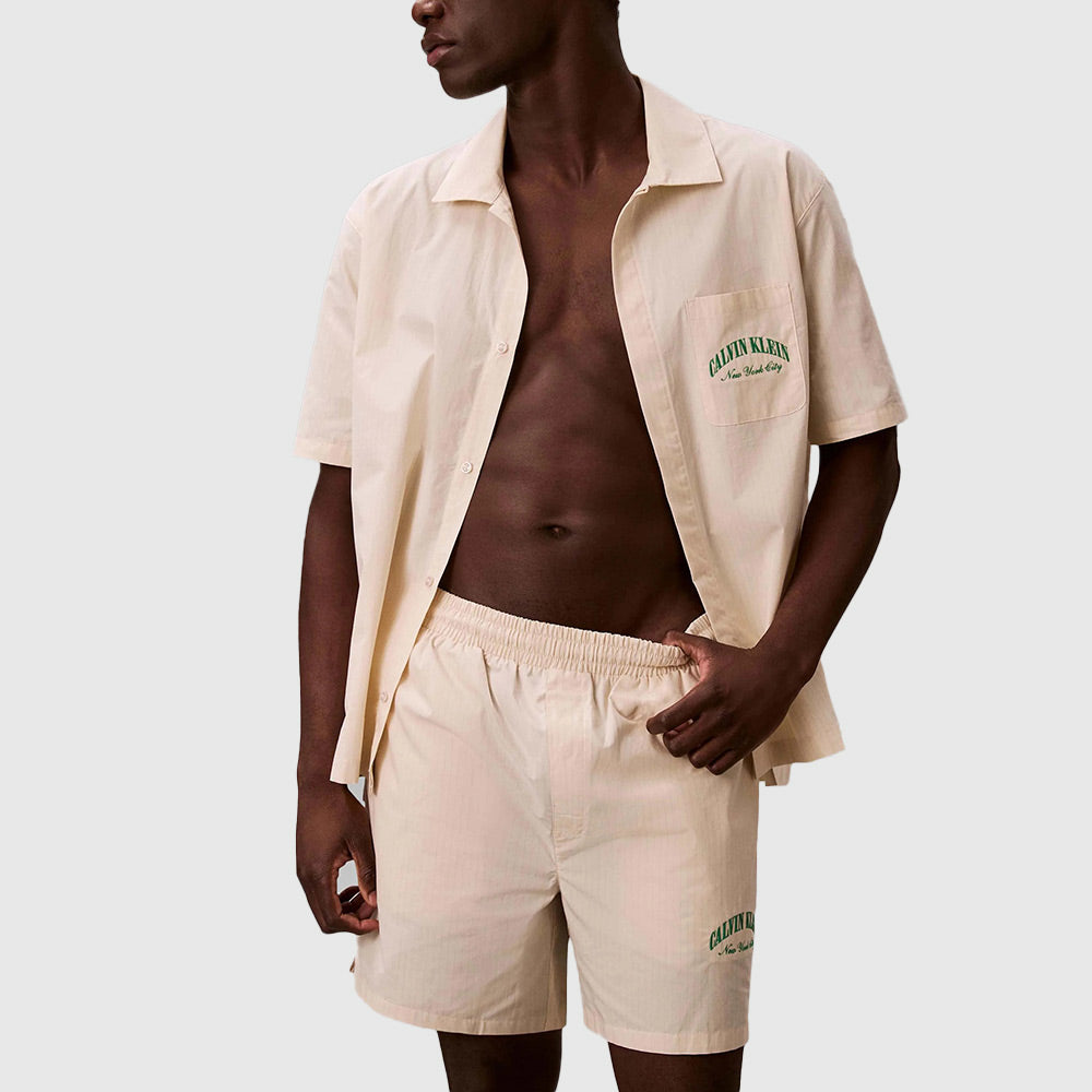 Cotton Crest Logo Pyjama Short - Stripe