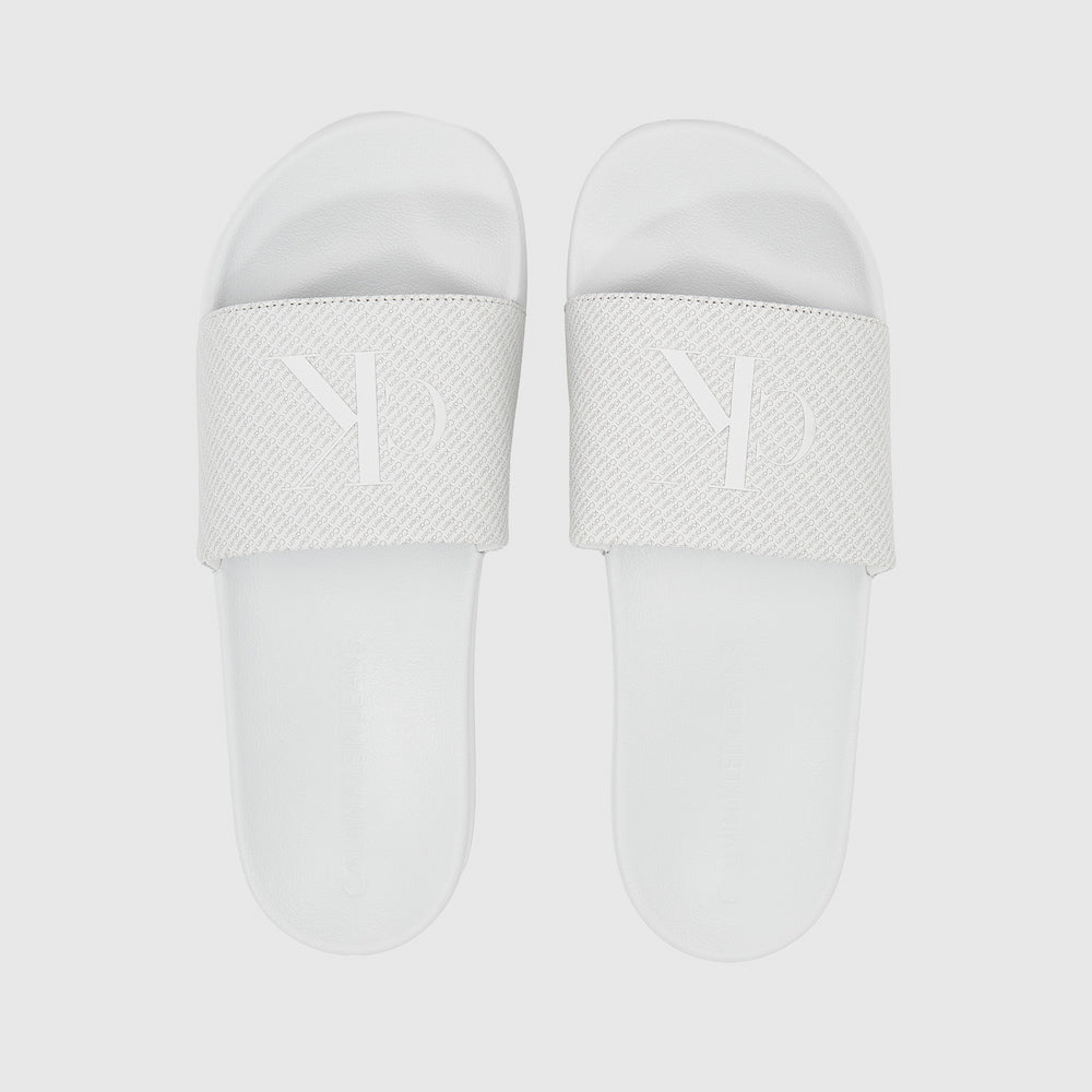 Calvin Klein Aop Print Slide - Light Grey |ThirdBaseUrban