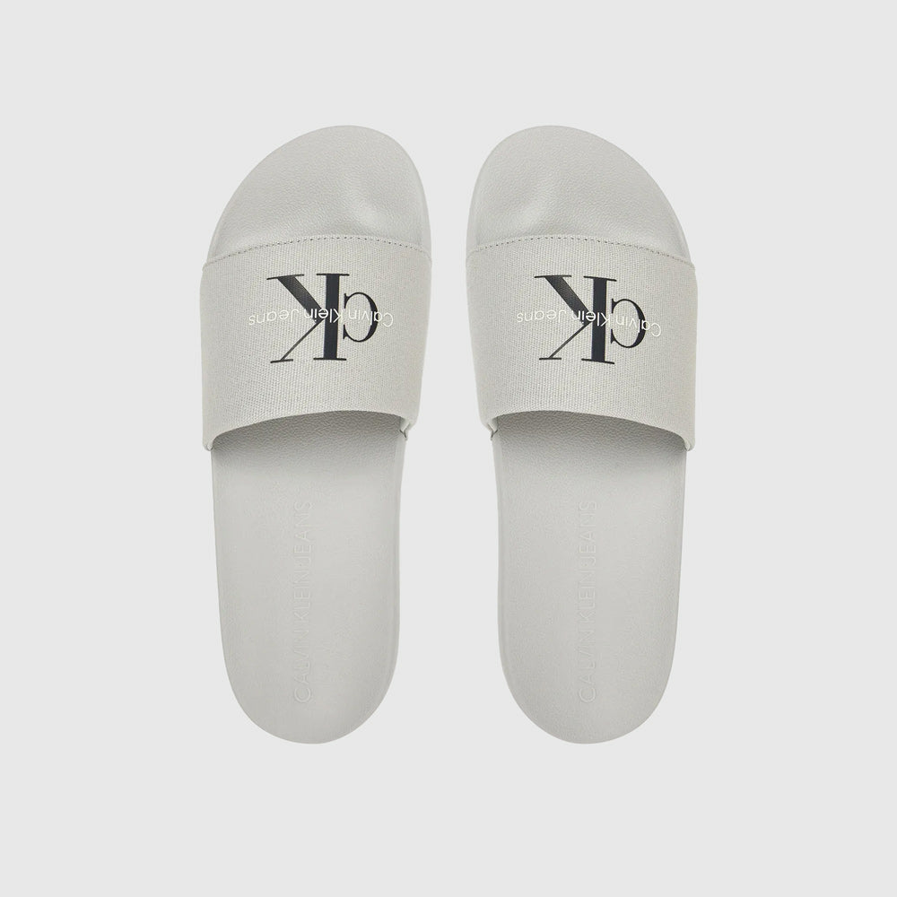 Calvin Klein Monogram Slide - Light Grey |ThirdBaseUrban