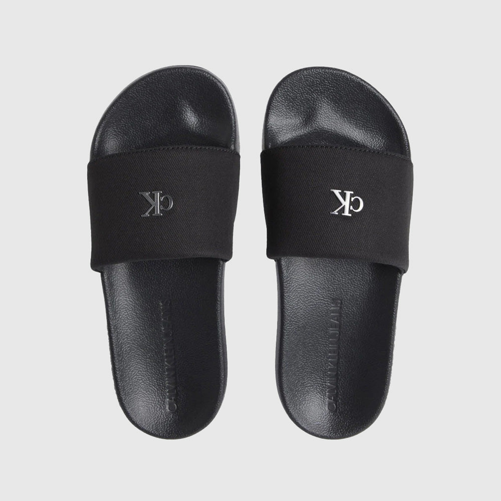 Calvin Klein Hardware Monogram Slide - Black |ThirdBaseUrban