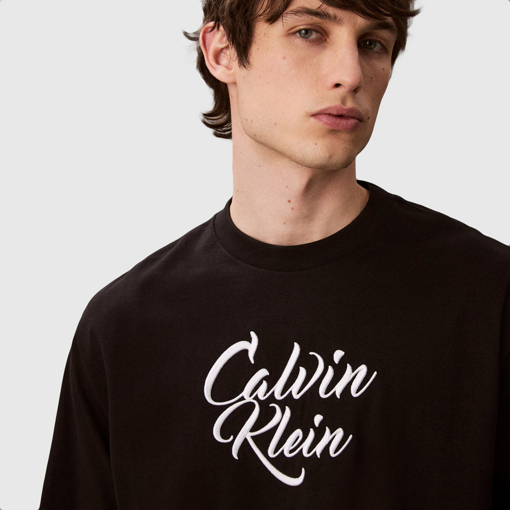 Cursive Graphic T-Shirt - Black