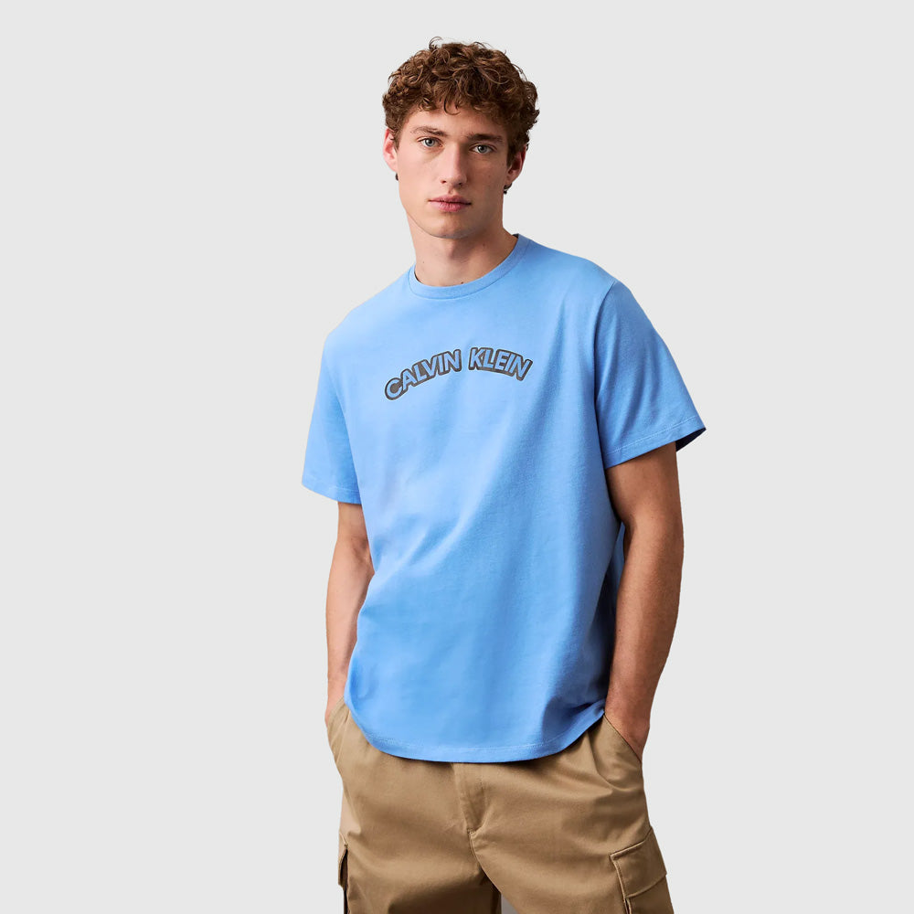 Calvin Klein Curve Calvin T-Shirt - Blue |ThirdBaseUrban