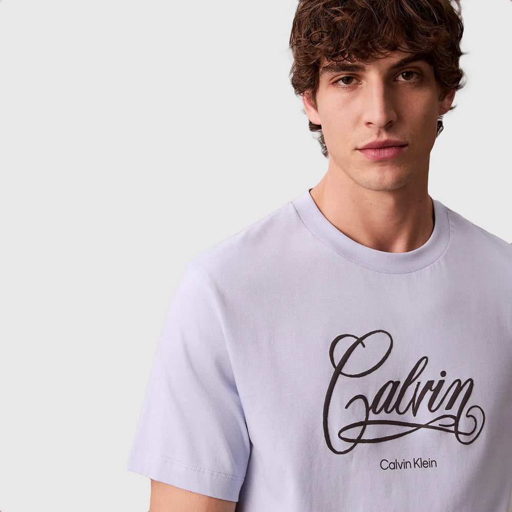 Script Graphic T-Shirt - Light Blue