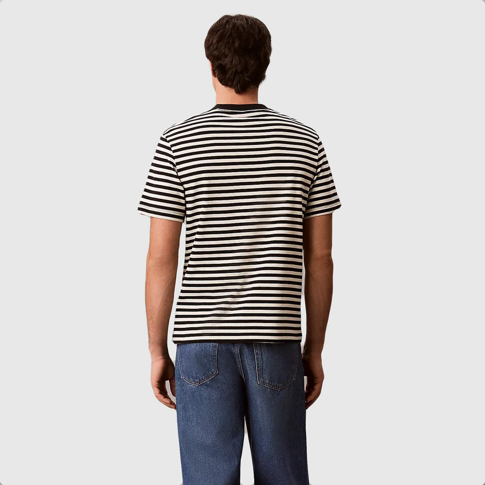 Stripe Monologo T-Shirt - White
