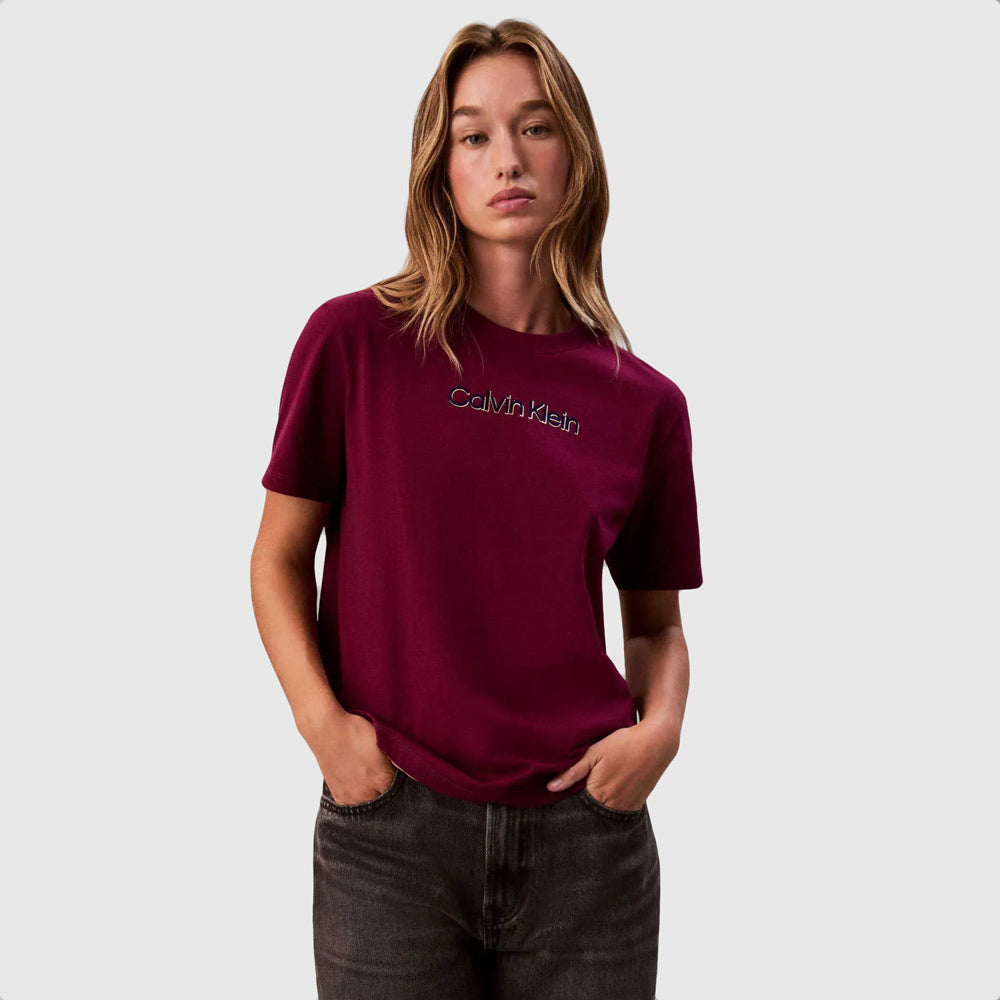 Calvin Klein Classic Foil T-Shirt - Berry |ThirdBaseUrban