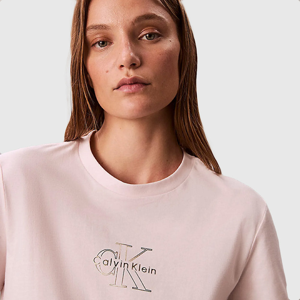Classic Foil Monologo T-Shirt - Blush
