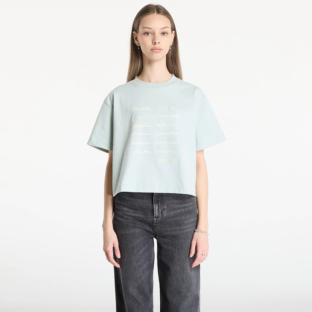 Cropped Boxy Graphic T-Shirt - Mint