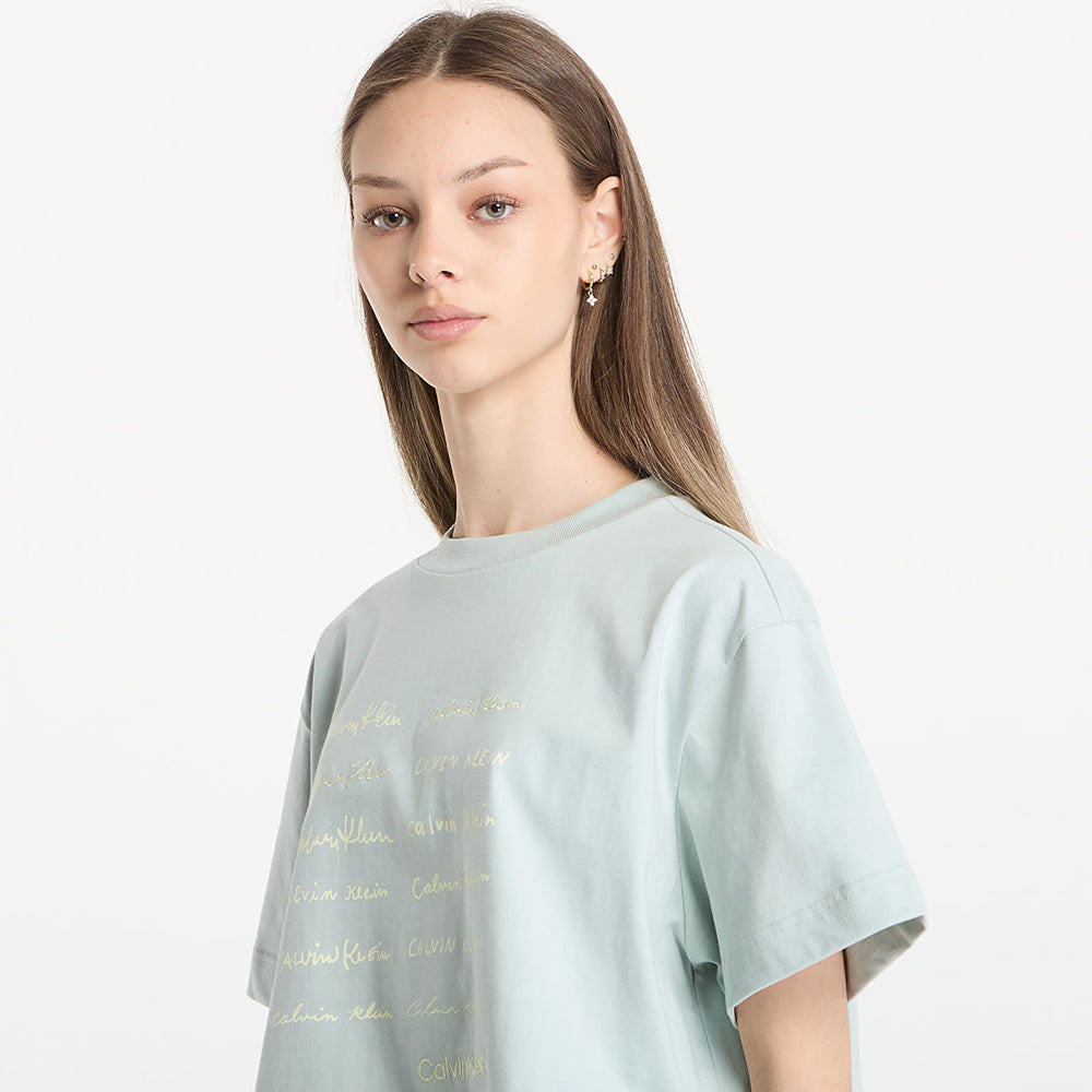 Cropped Boxy Graphic T-Shirt - Mint