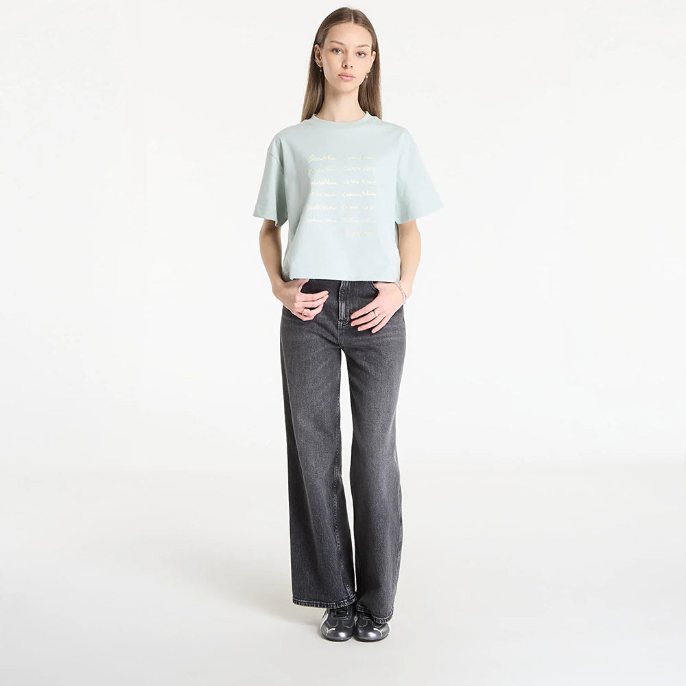Cropped Boxy Graphic T-Shirt - Mint