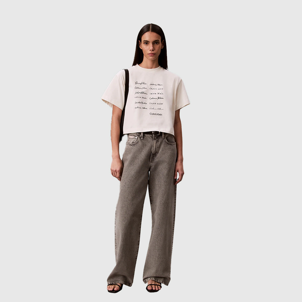 Cropped Boxy Graphic T-Shirt - Offwhite