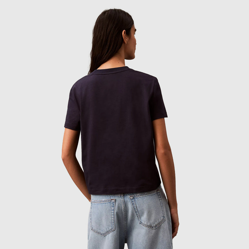 Flocked Logo T-Shirt - Navy