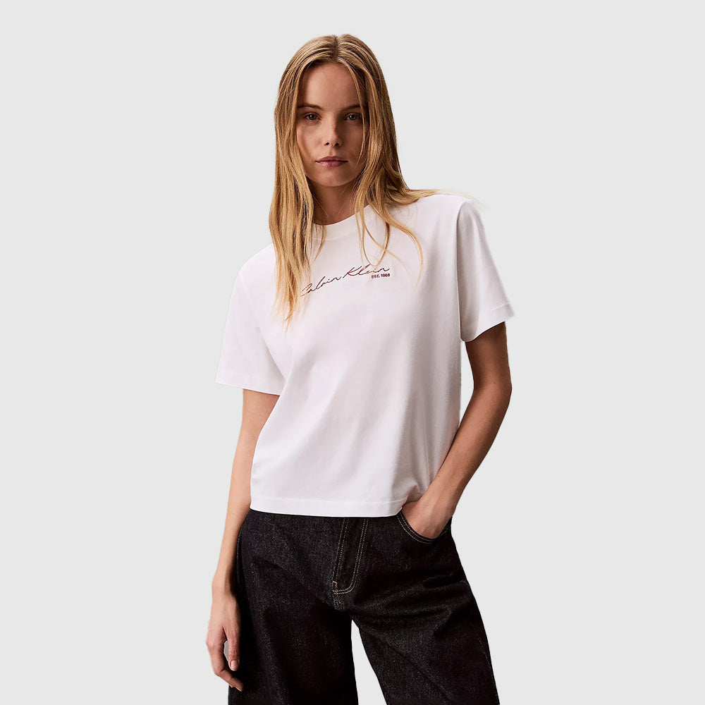 Relaxed Script Logo T-Shirt - White