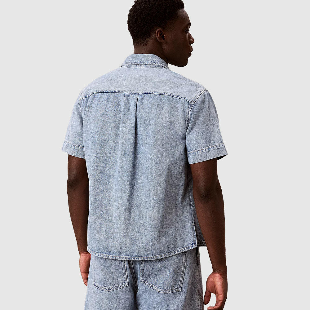 Linen Denim Utility Shirt - Denim Light