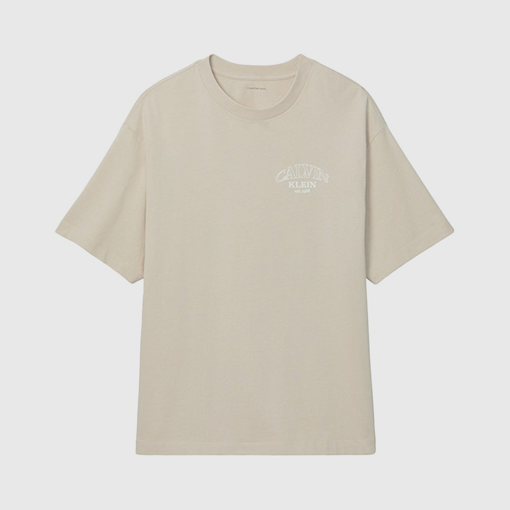 Relaxed Embossed Monologo T-Shirt - Beige