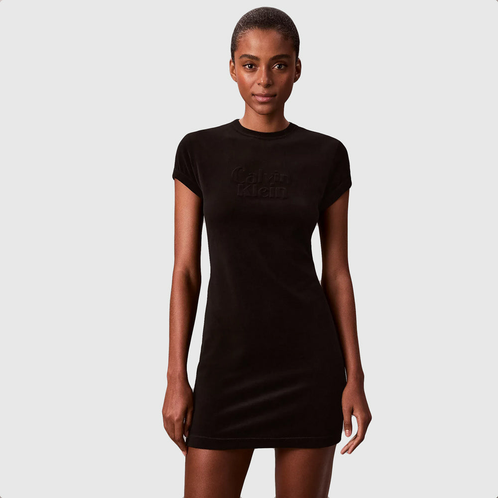 Calvin Klein Velour Embossed Mini Dress