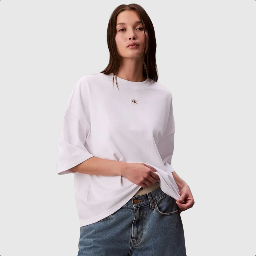 Calvin Klein Label Oversized T-Shirt - White |ThirdBaseUrban