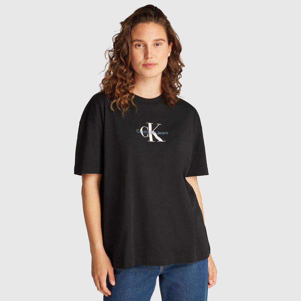 Calvin Klein Textured Boyfriend T-Shirt - Black |ThirdBaseUrban