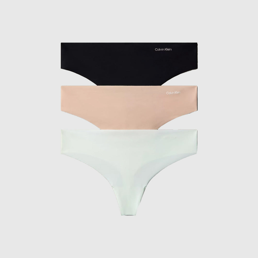 Calvin Klein 3 Pack Thong - Black Multi |ThirdBaseUrban