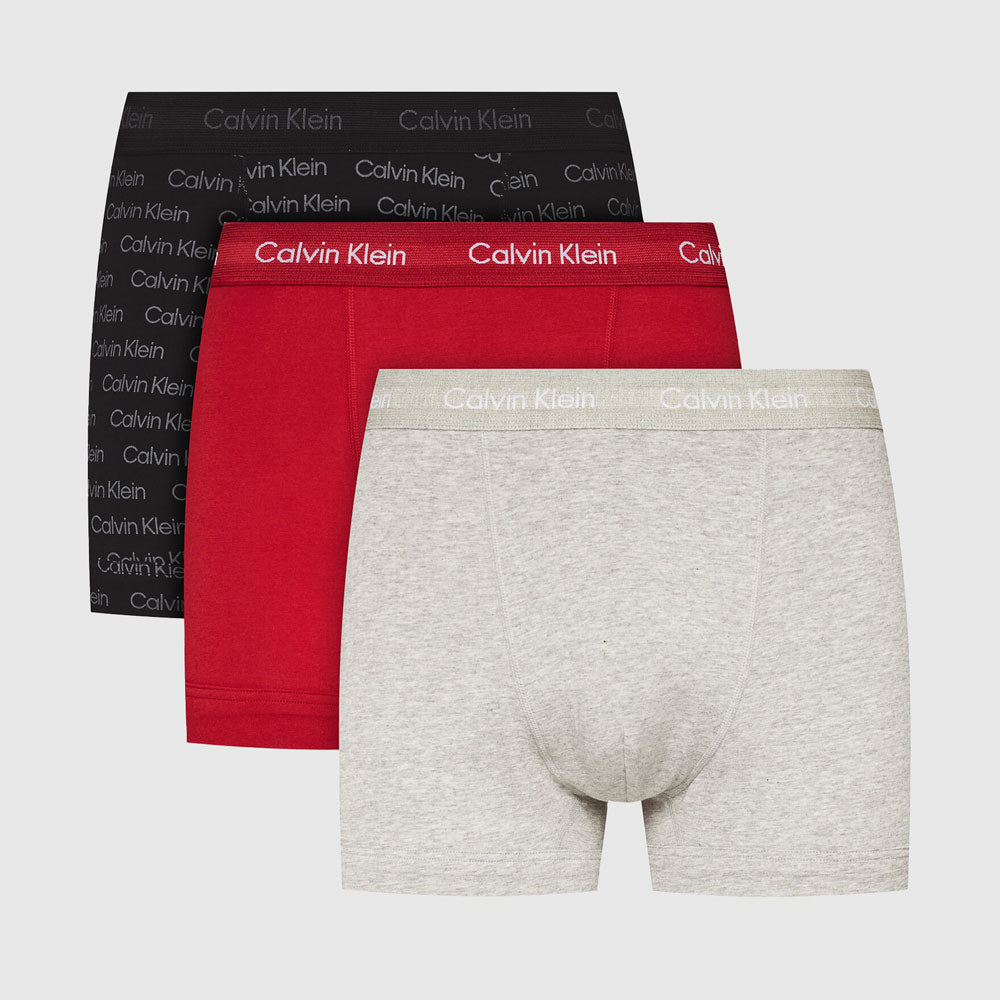 Calvin Klein 3 Pack Logo Trunks - Grey Multi |ThirdBaseUrban