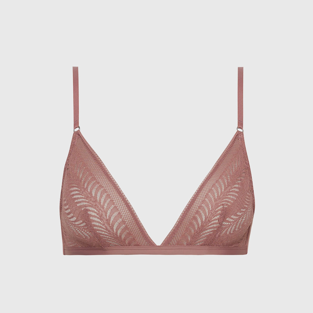 Unlined Triangle Bra - Rose