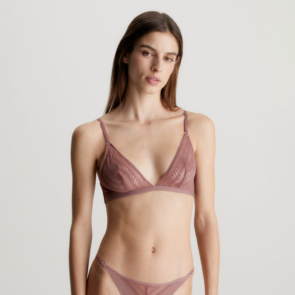 Unlined Triangle Bra - Rose