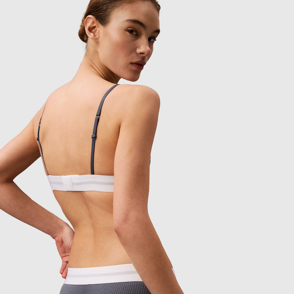 Unlined Triangle Bralette - Blue Grey