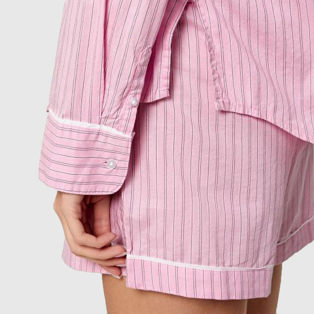 V Day Shirt Short Set - Pink