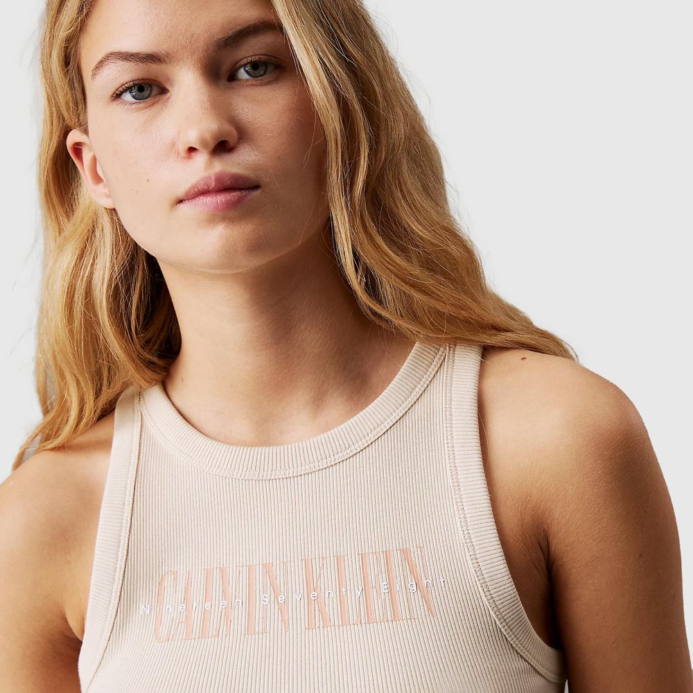 Varsity Rib Tank Top - Sand