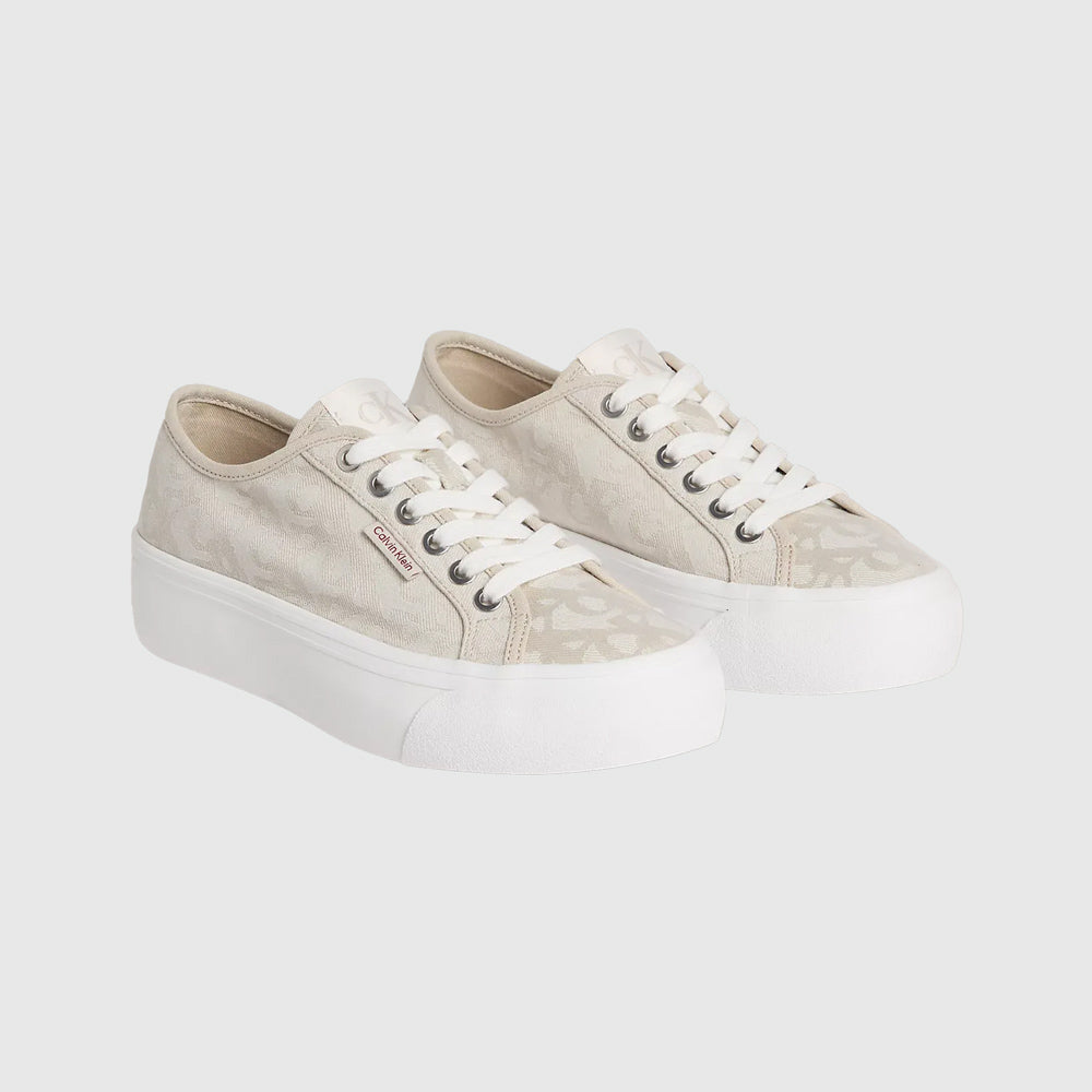 Vulc Jacquard Flatform Sneaker - Beige