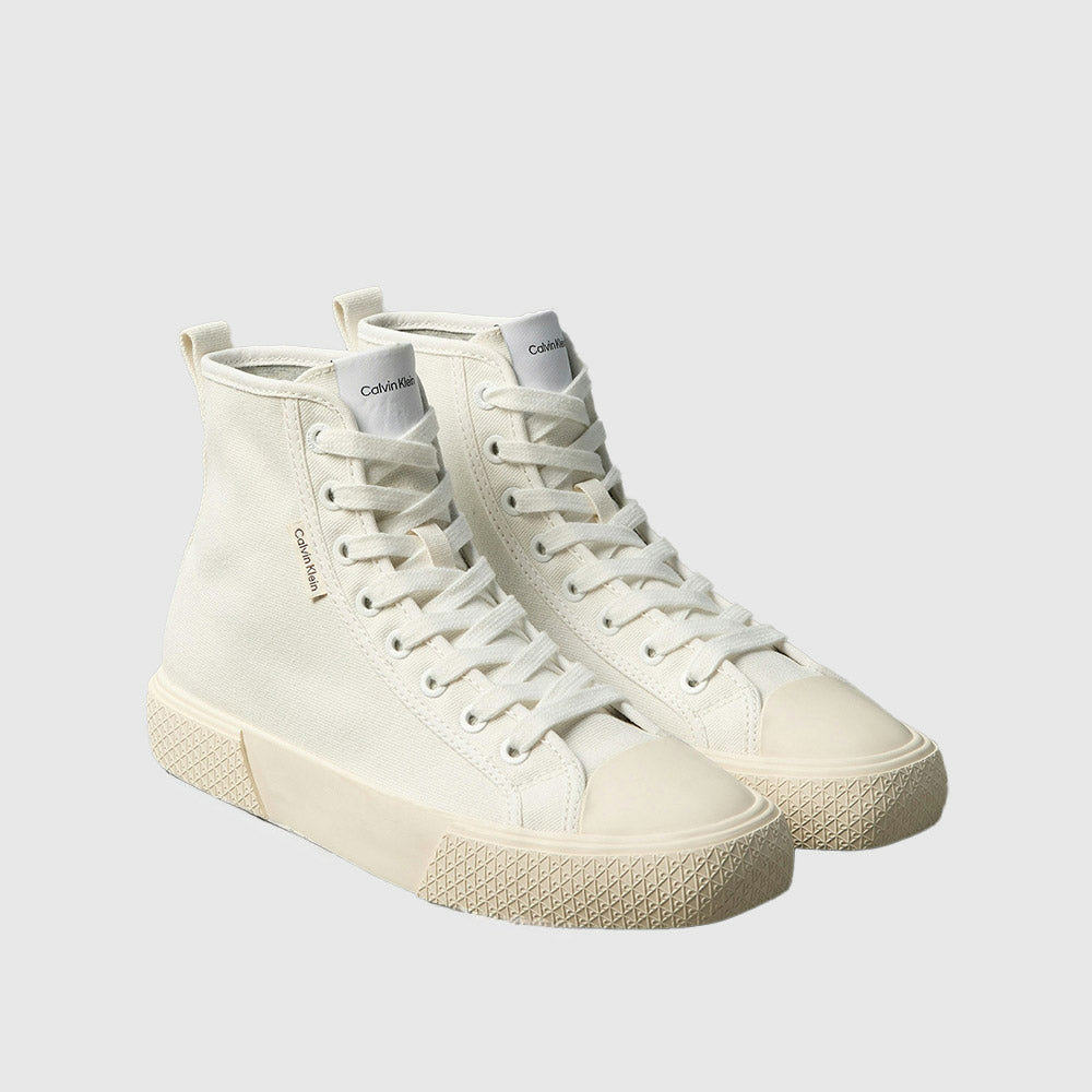 Vivy Canvas High-Top Logo Trainers - White