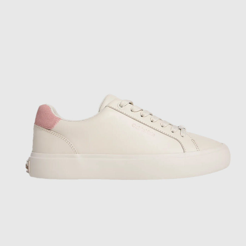 Lace Up Leather Mix Sneaker - Off White Multi