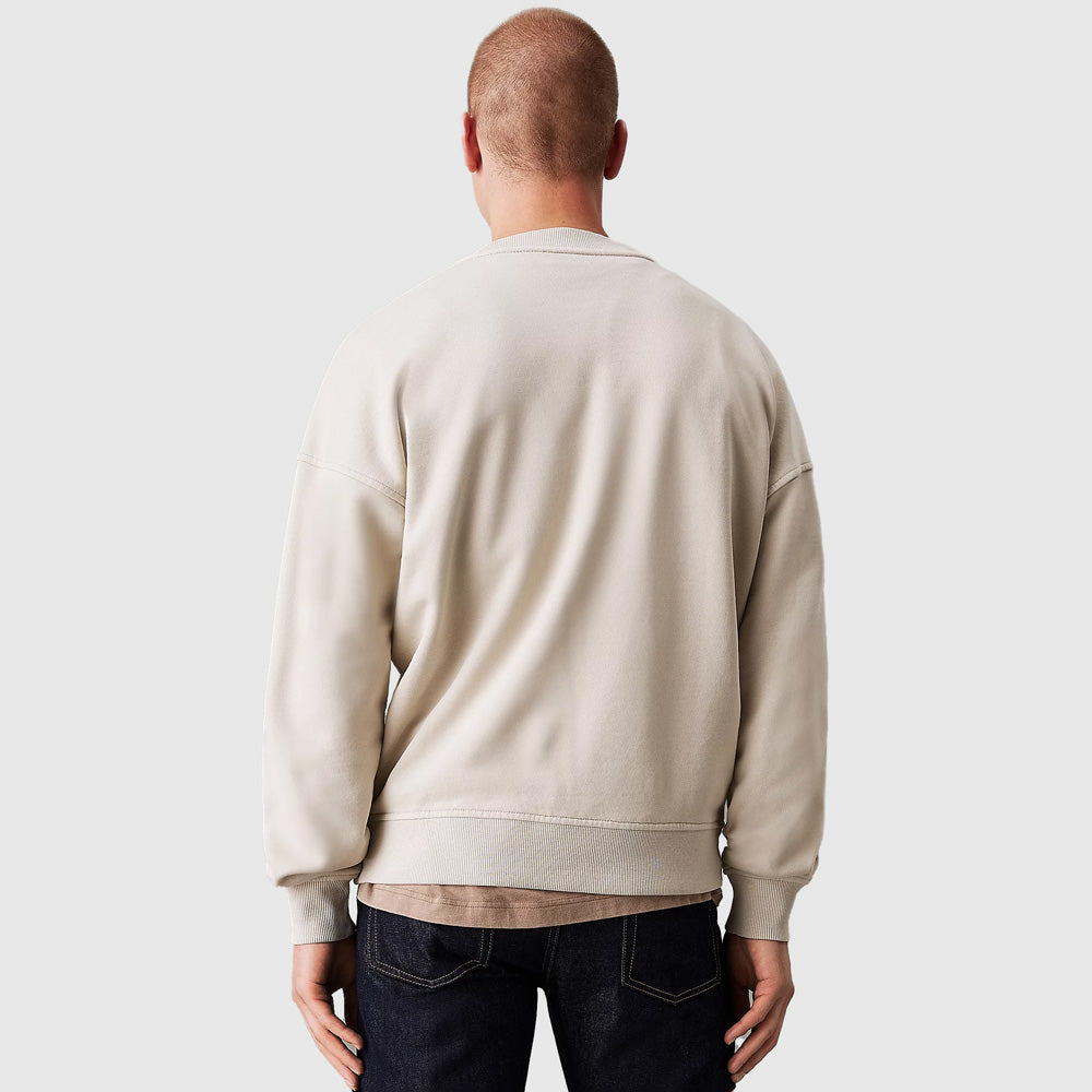 Washed Heavy Crew Sweater - Beige