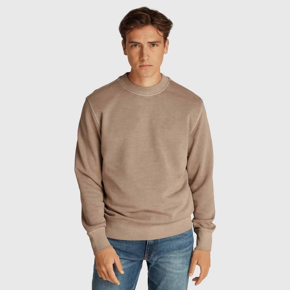 Calvin Klein Washed Print Sweater - Taupe |ThirdBaseUrban