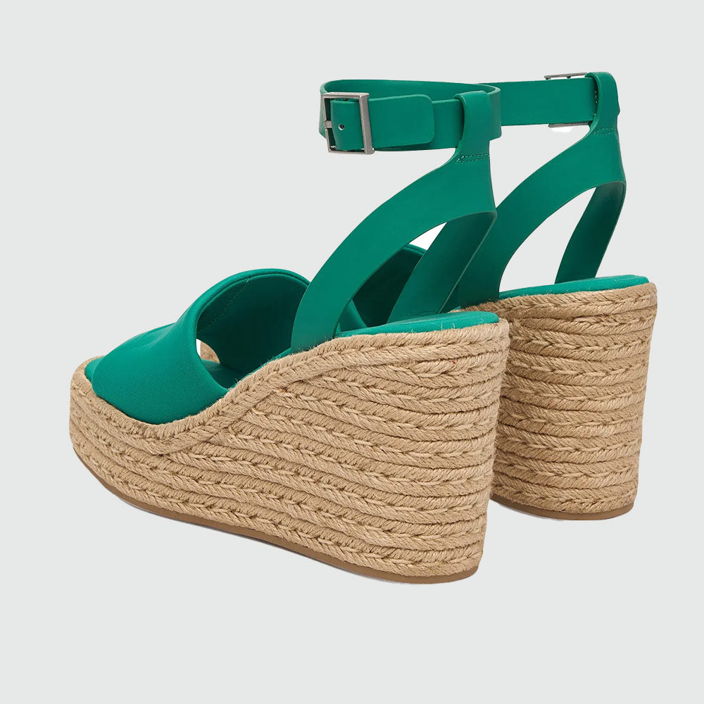 Espadrille Wedge Sandals - Green