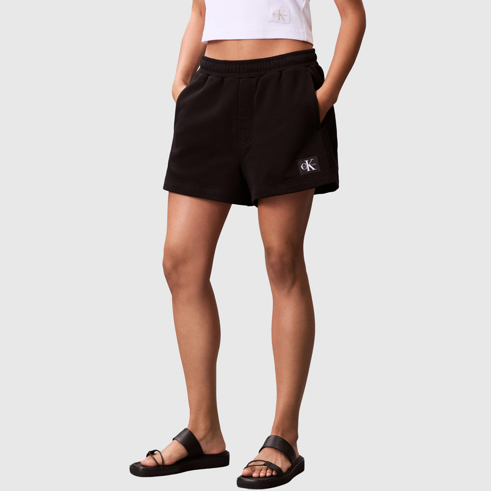 Calvin Klein Terry Badge Short - Black |ThirdBaseUrban