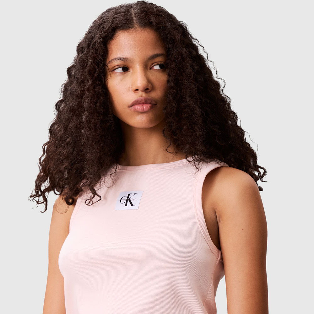 Label Rib Tank - Dusty Pink