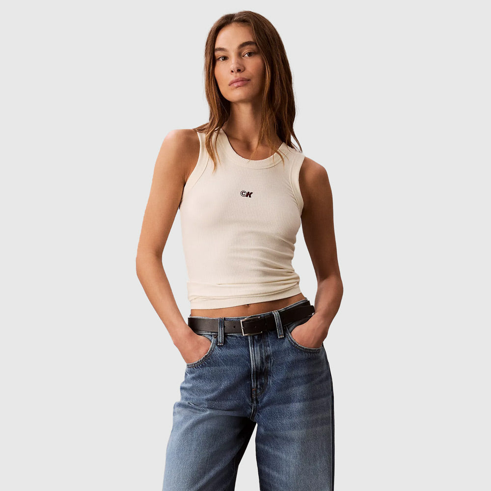 Calvin Klein Rib Tank - Cream |ThirdBaseUrban