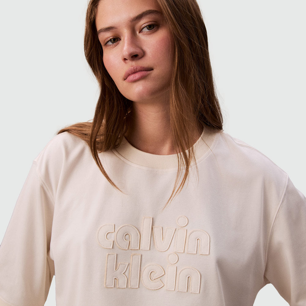 Oversized Boyfriend Knit T-Shirt - Offwhite