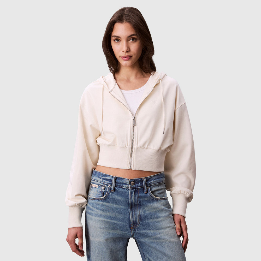 Calvin Klein A- Punto Milano Hoodie - Offwhite |ThirdBaseUrban