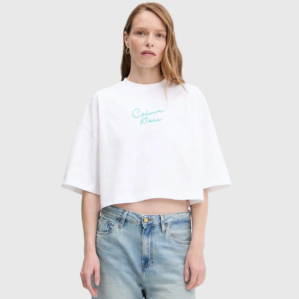 Calvin Klein Chain Stitch T-Shirt - White |ThirdBaseUrban