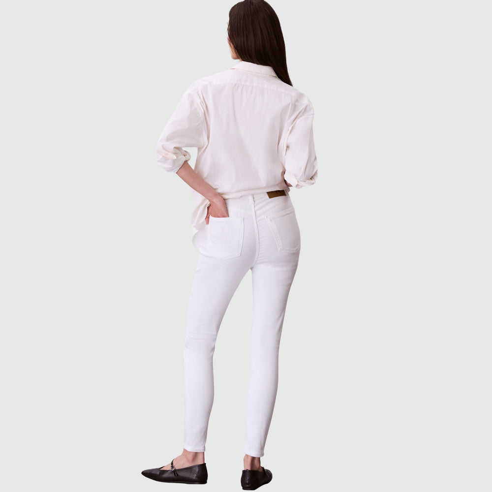 High Rise Skinny Jean Chalk - White