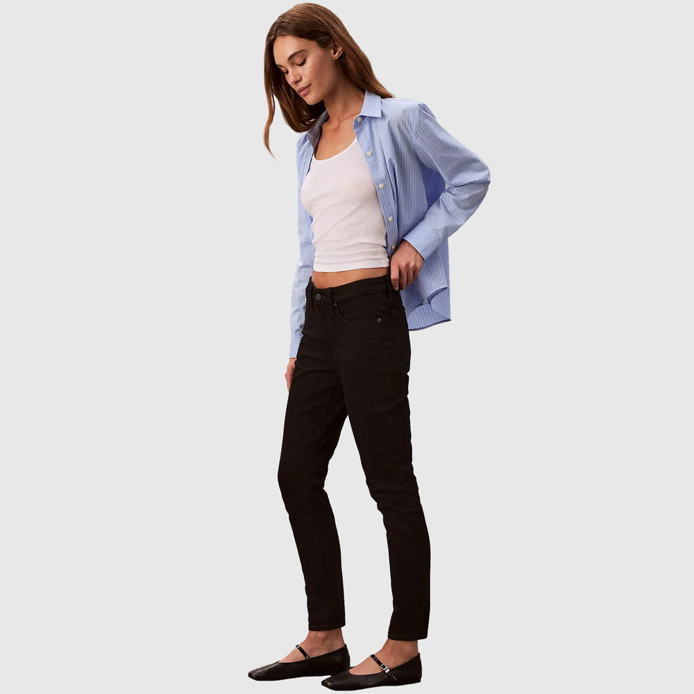 Calvin Klein Mid Rise Skinny Jeans - Denim Black |ThirdBaseUrban