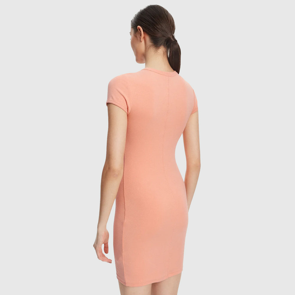 Rib Mini Dress - Powder Orange